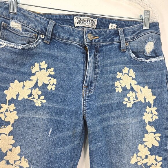 Lucky Brand LOlita Skinny Boho Floral Embroidered Denim Jeans  10/30 - Picture 6 of 11